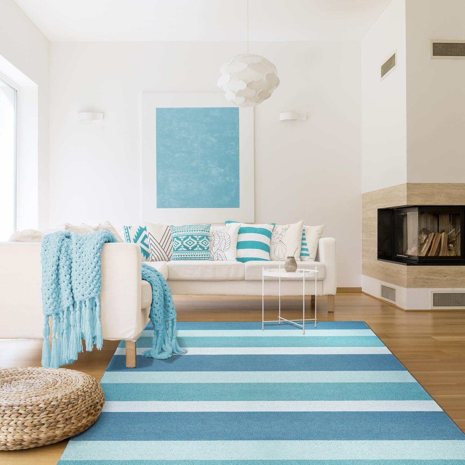 Modern Stripes Area Rug Indoor Outdoor Durable Pattern Rug