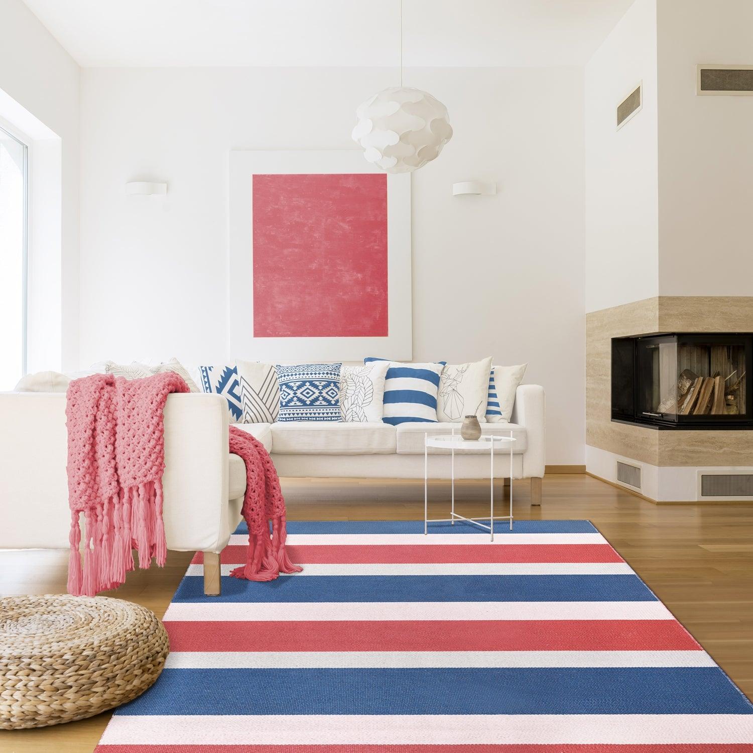 Modern Stripes Area Rug Indoor Outdoor Durable Pattern Rug