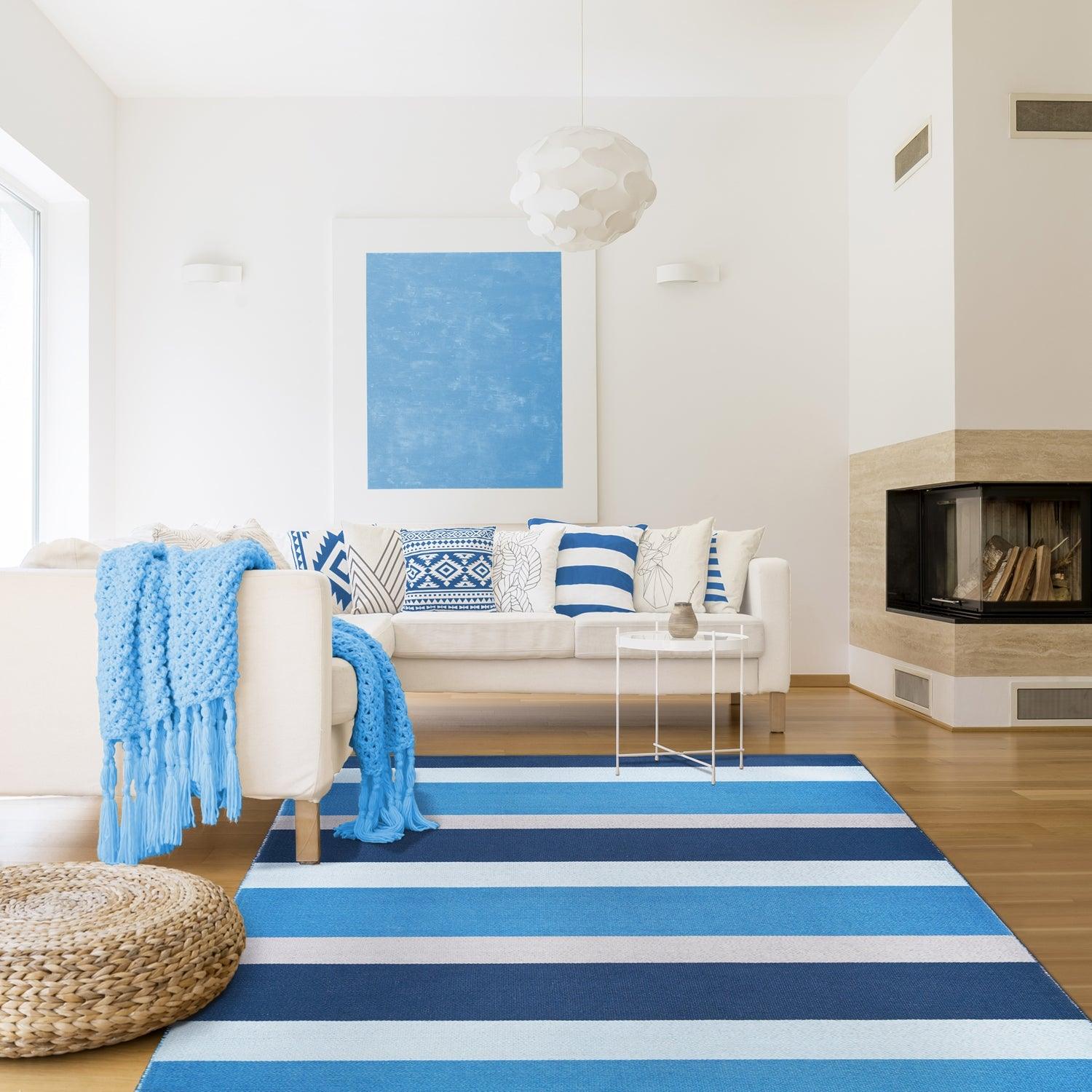 Modern Stripes Area Rug Indoor Outdoor Durable Pattern Rug