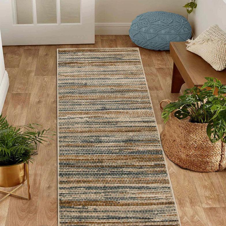 Montouk Pastel Striped Indoor Area Rugs or Runner Rug