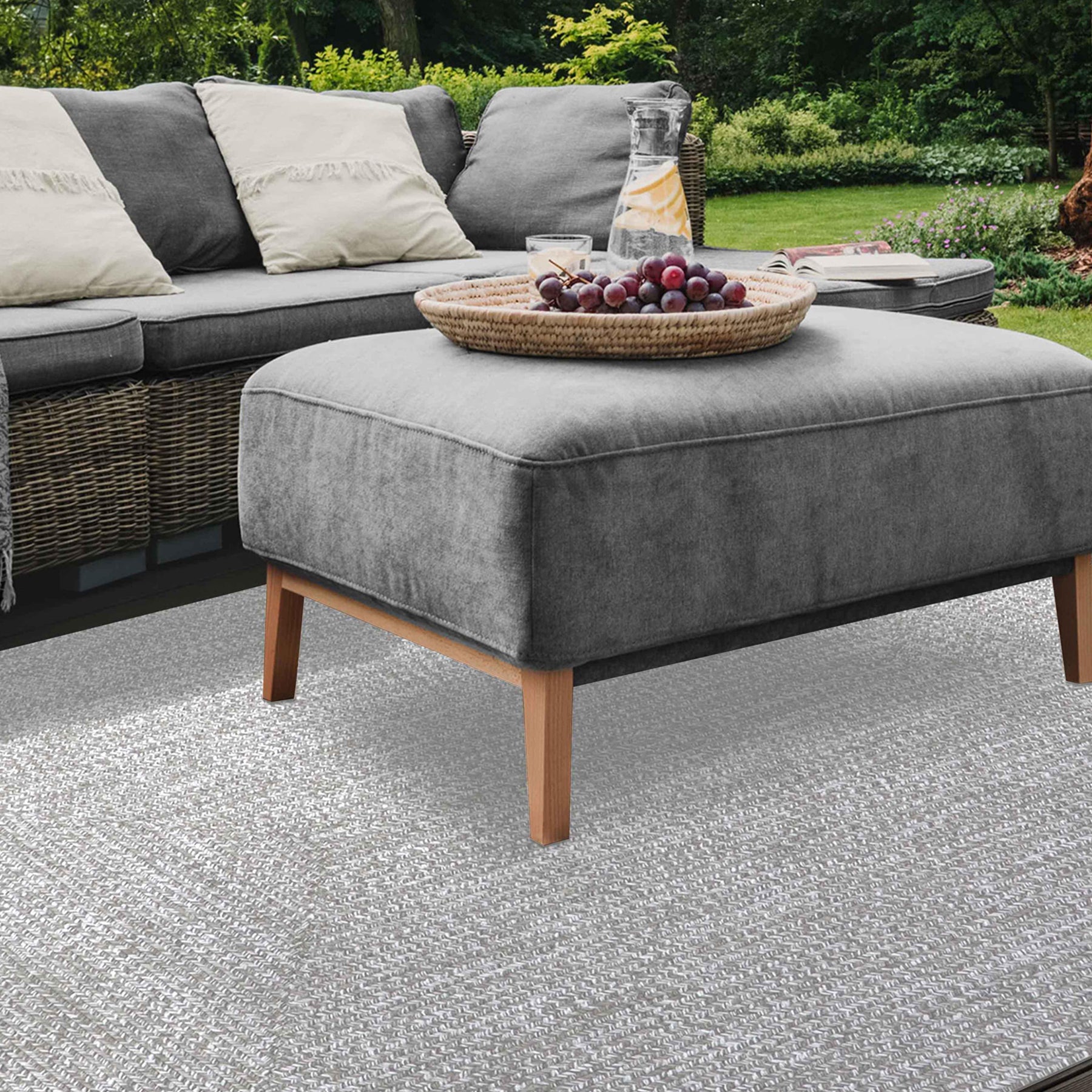 Multi Toned Braided Area Rug Bohemian Indoor Outdoor Rugs