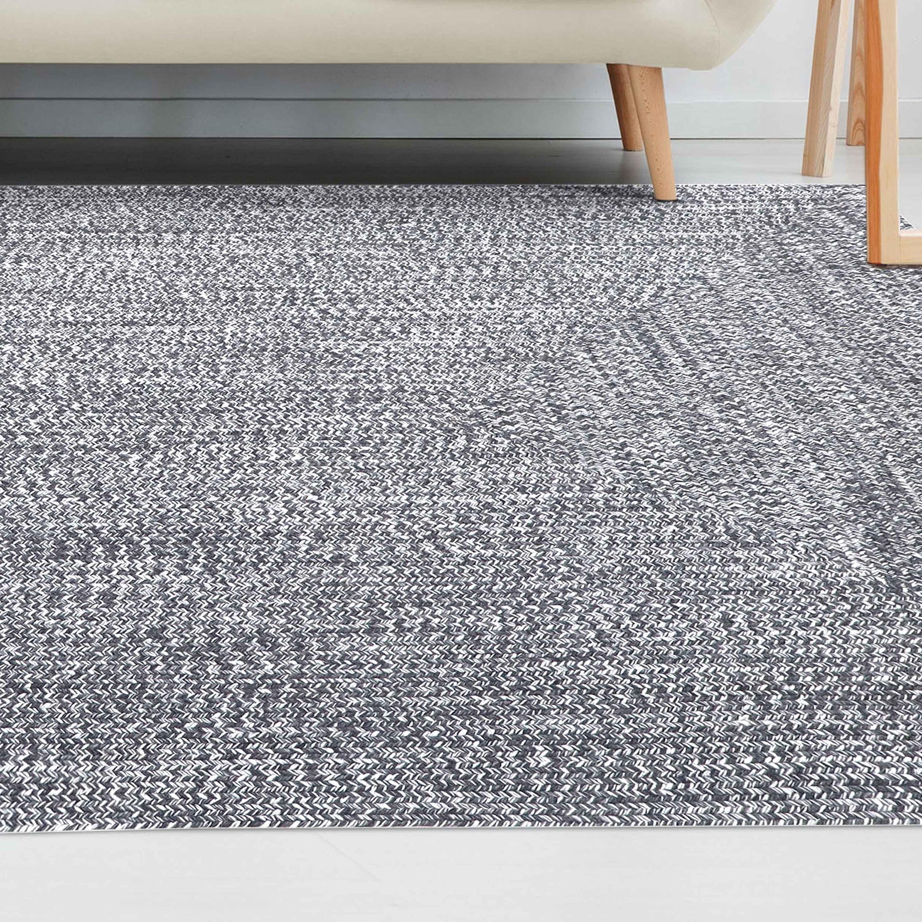 Multi Toned Braided Area Rug Bohemian Indoor Outdoor Rugs