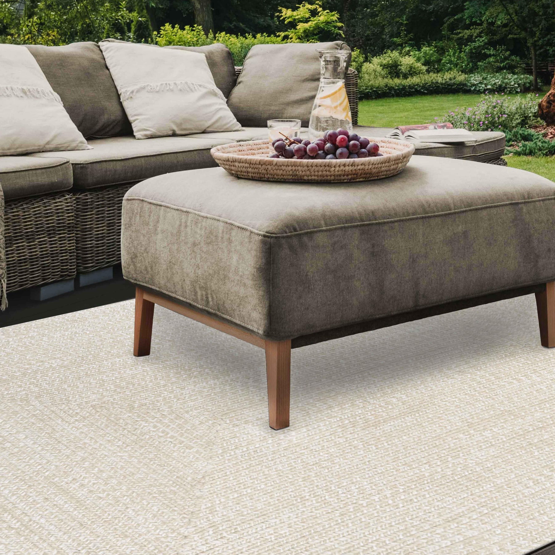 Multi Toned Braided Area Rug Bohemian Indoor Outdoor Rugs