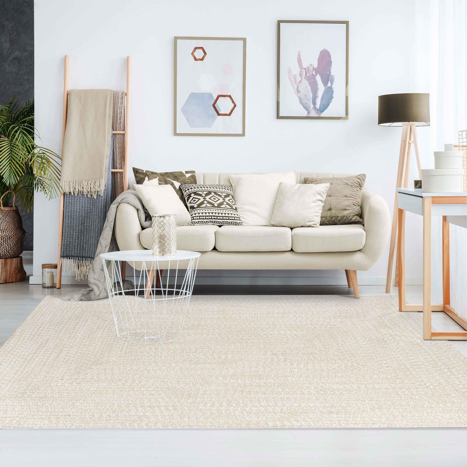 Multi Toned Braided Area Rug Bohemian Indoor Outdoor Rugs
