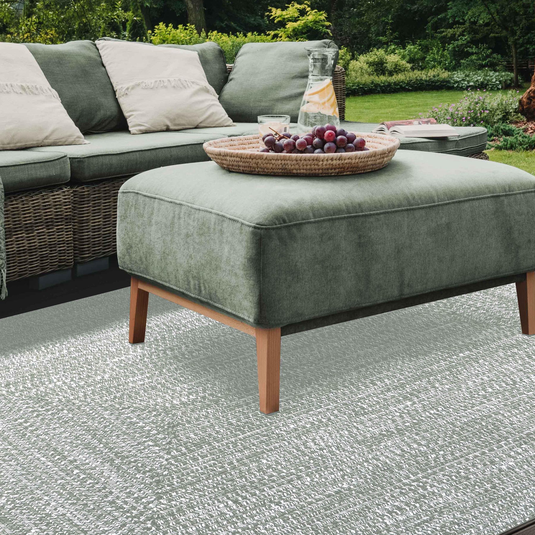 Multi Toned Braided Area Rug Bohemian Indoor Outdoor Rugs