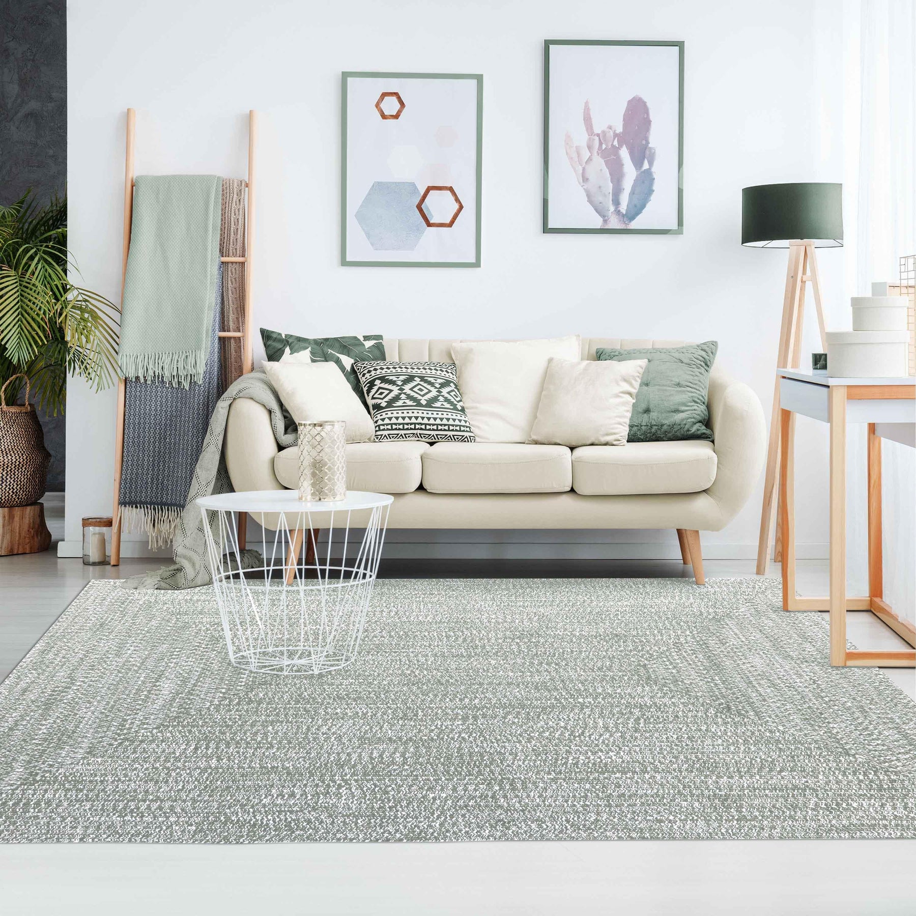 Multi Toned Braided Area Rug Bohemian Indoor Outdoor Rugs
