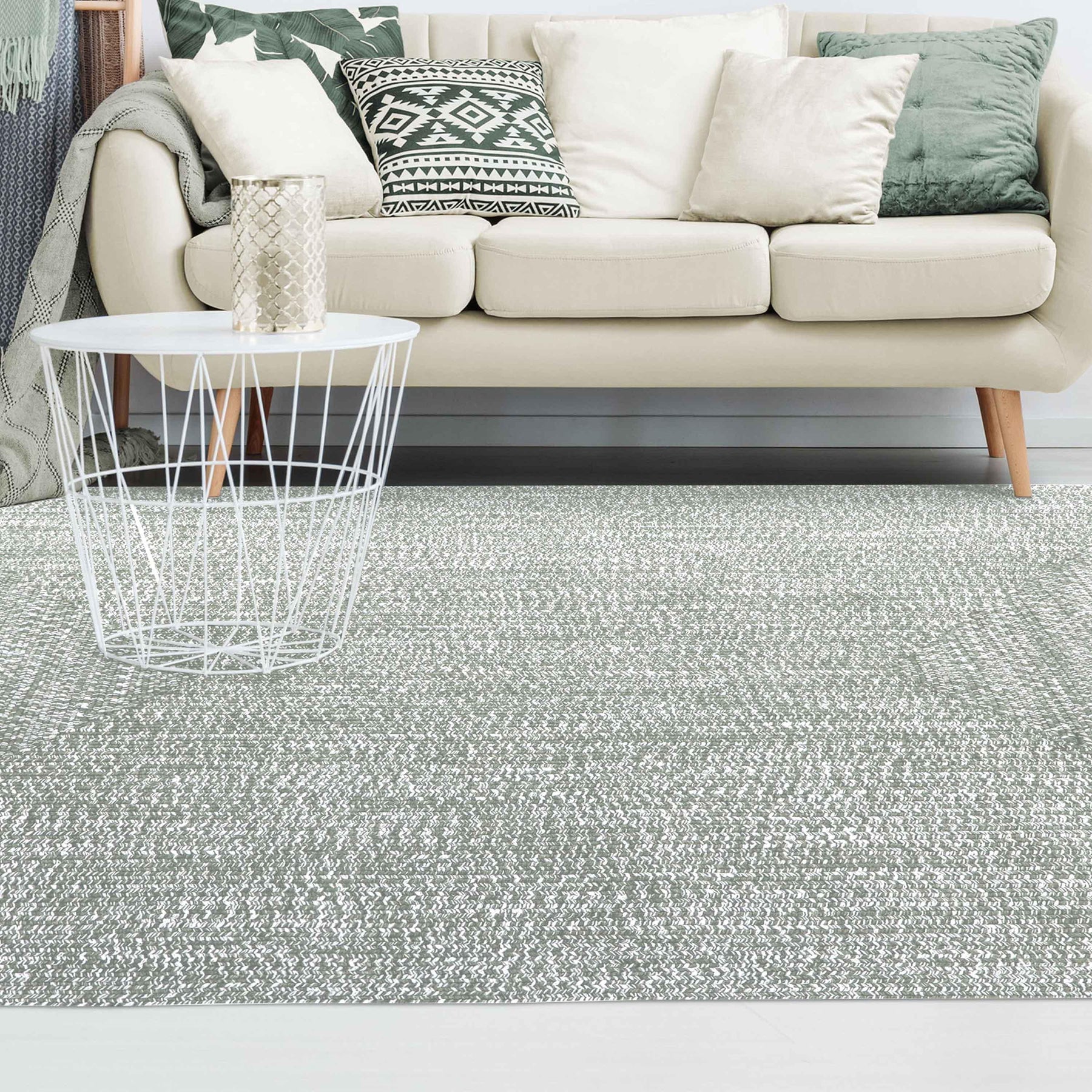 Multi Toned Braided Area Rug Bohemian Indoor Outdoor Rugs