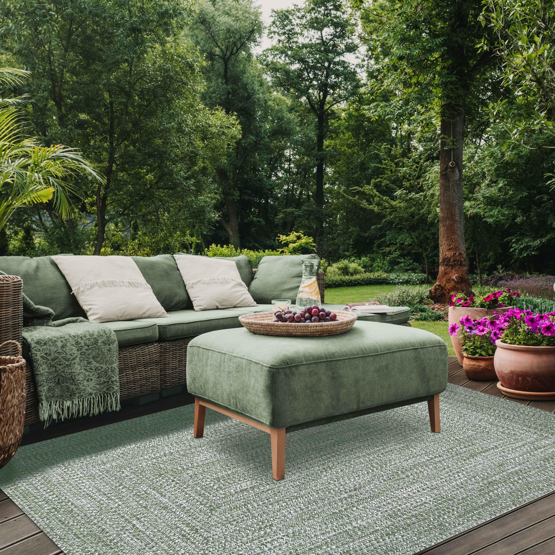 Multi Toned Braided Area Rug Bohemian Indoor Outdoor Rugs