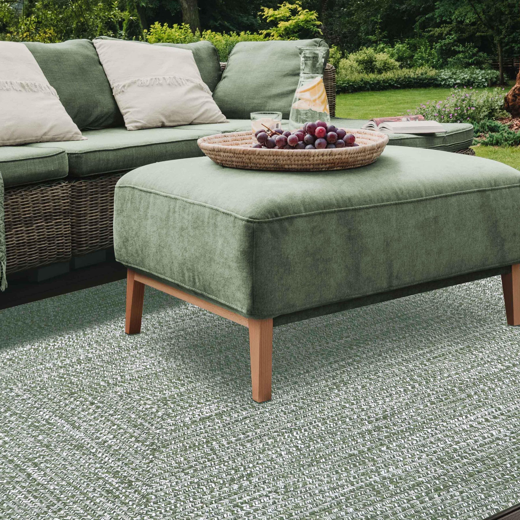 Multi Toned Braided Area Rug Bohemian Indoor Outdoor Rugs