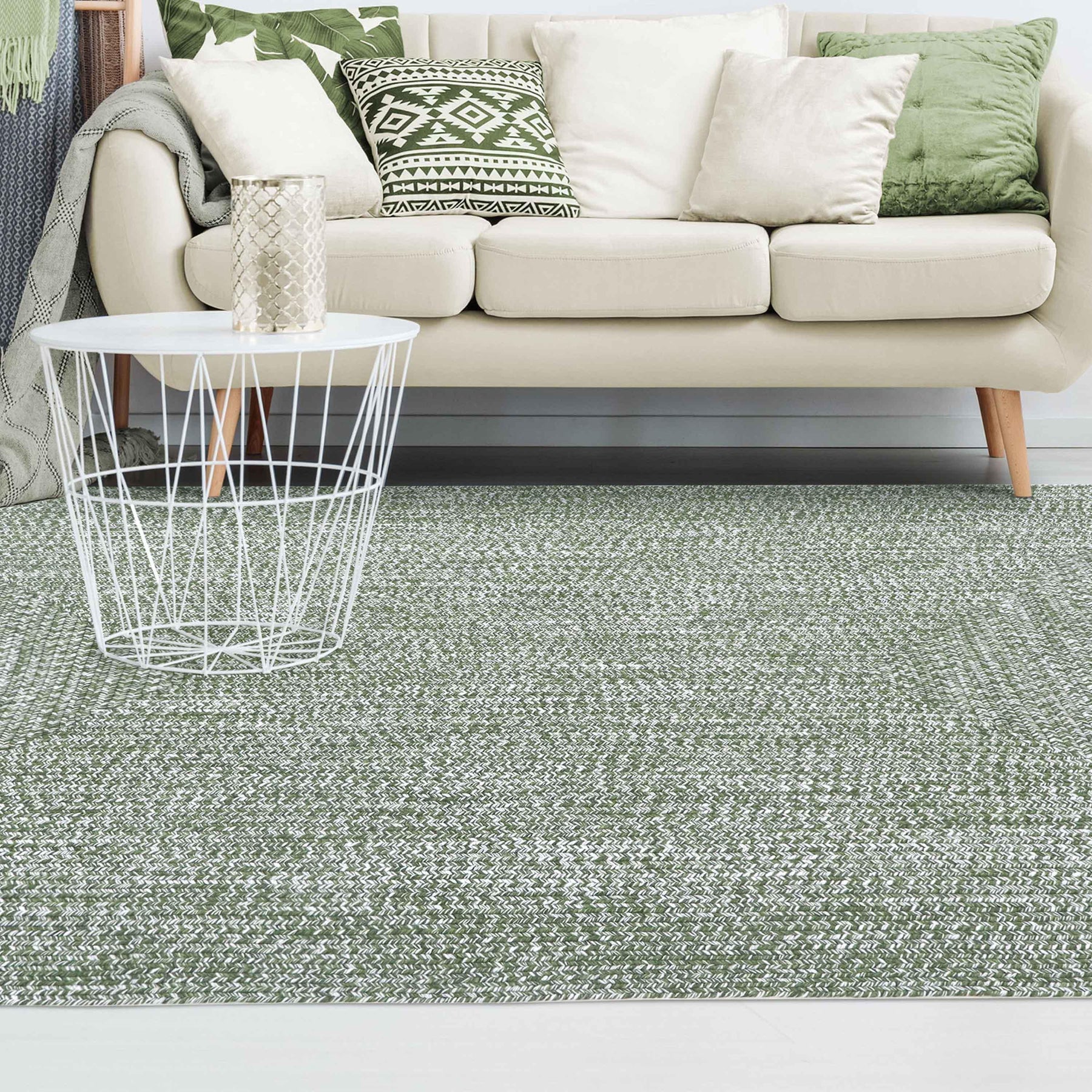 Multi Toned Braided Area Rug Bohemian Indoor Outdoor Rugs