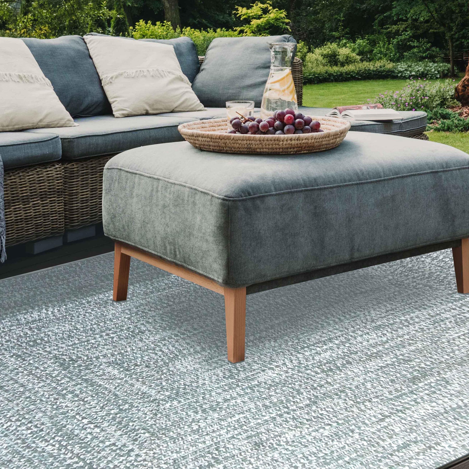 Multi Toned Braided Area Rug Bohemian Indoor Outdoor Rugs