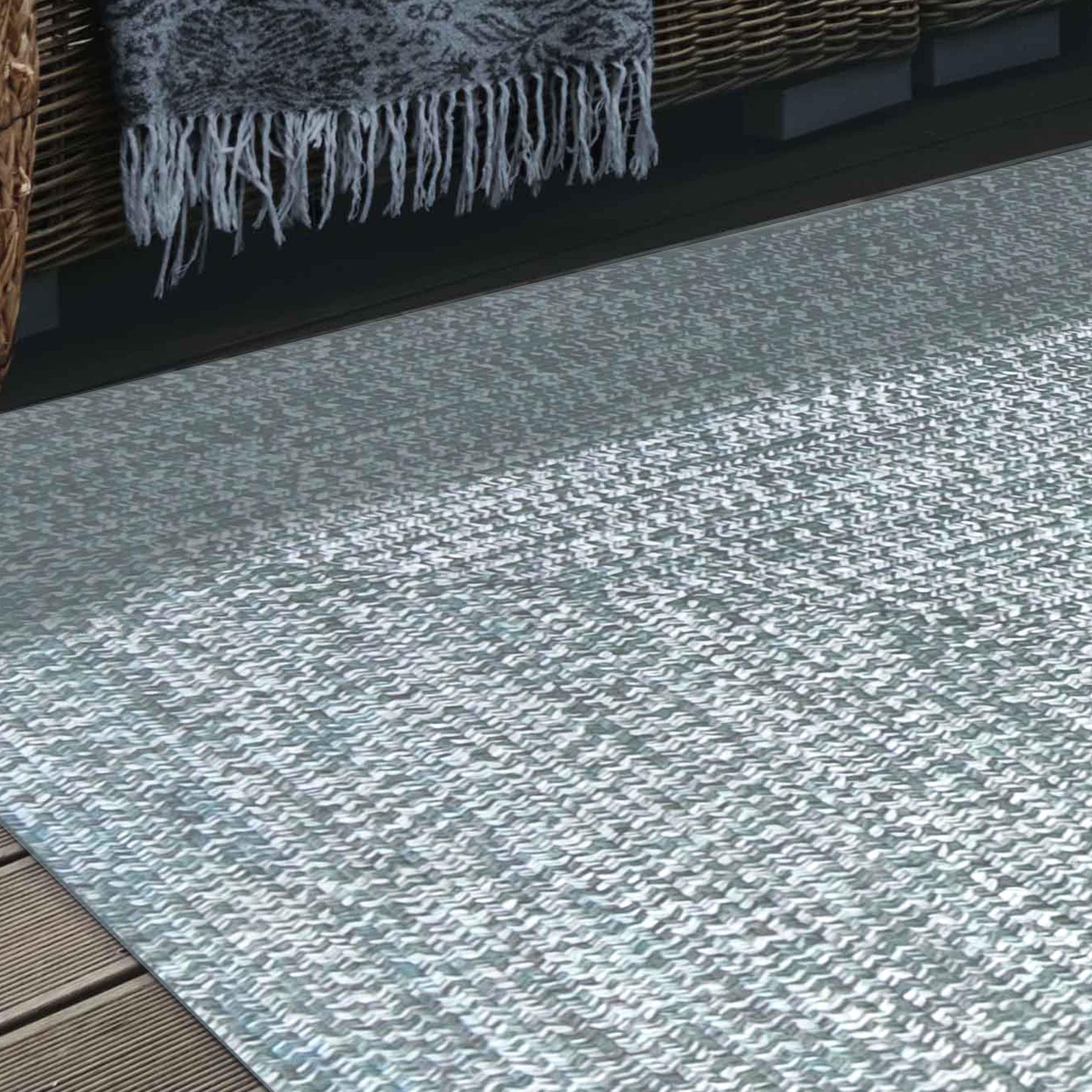 Multi Toned Braided Area Rug Bohemian Indoor Outdoor Rugs