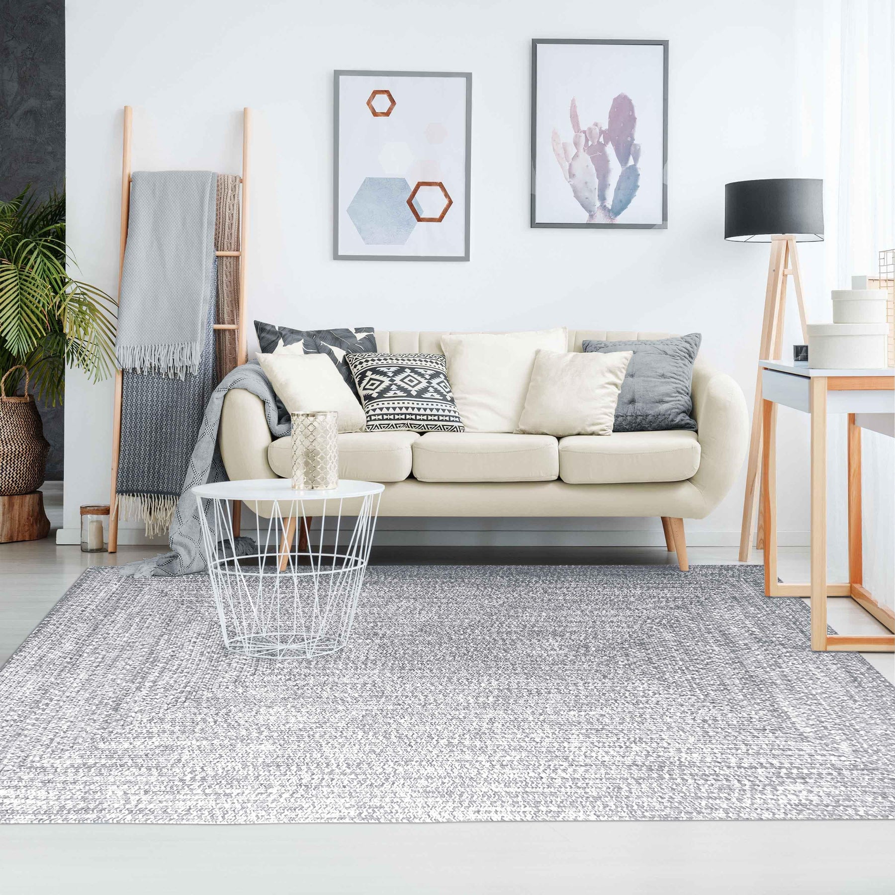 Multi Toned Braided Area Rug Bohemian Indoor Outdoor Rugs