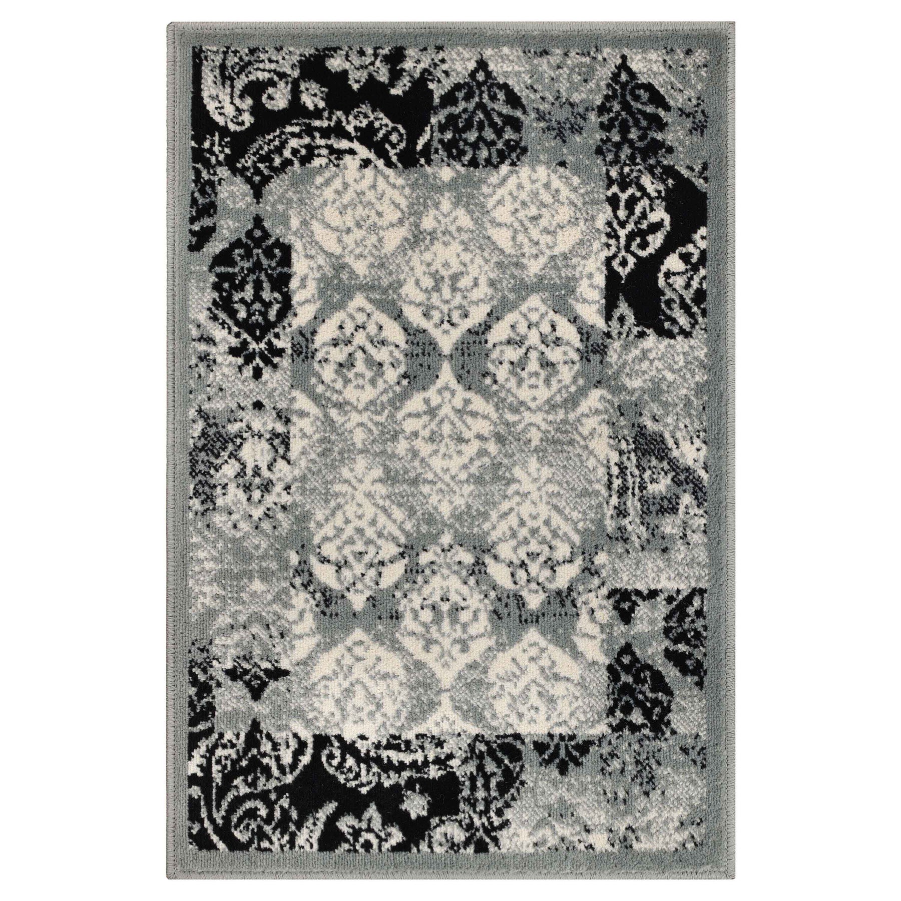 Mystique Distressed Damask Indoor Area Rug Or Runner Rug