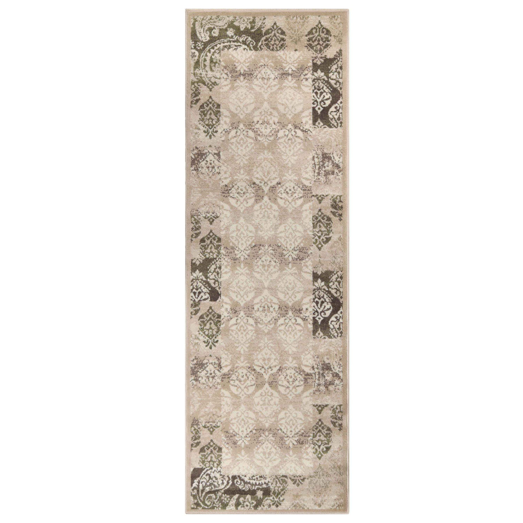 Mystique Distressed Damask Indoor Area Rug Or Runner Rug