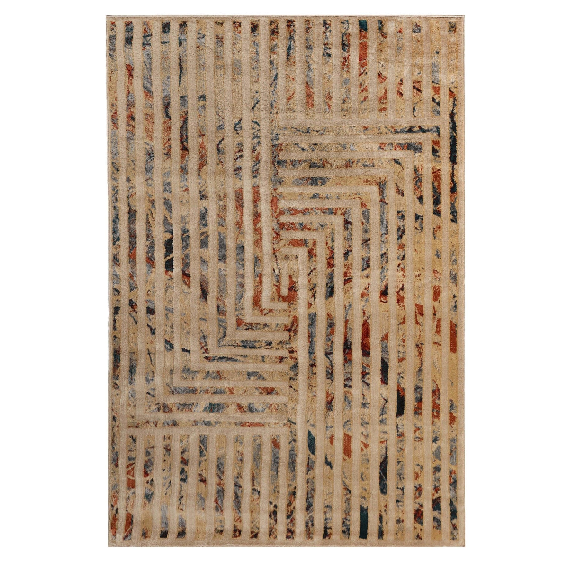 Naem Modern Geometric Lines Abstract Boho Area Rugs Or Runner Rug