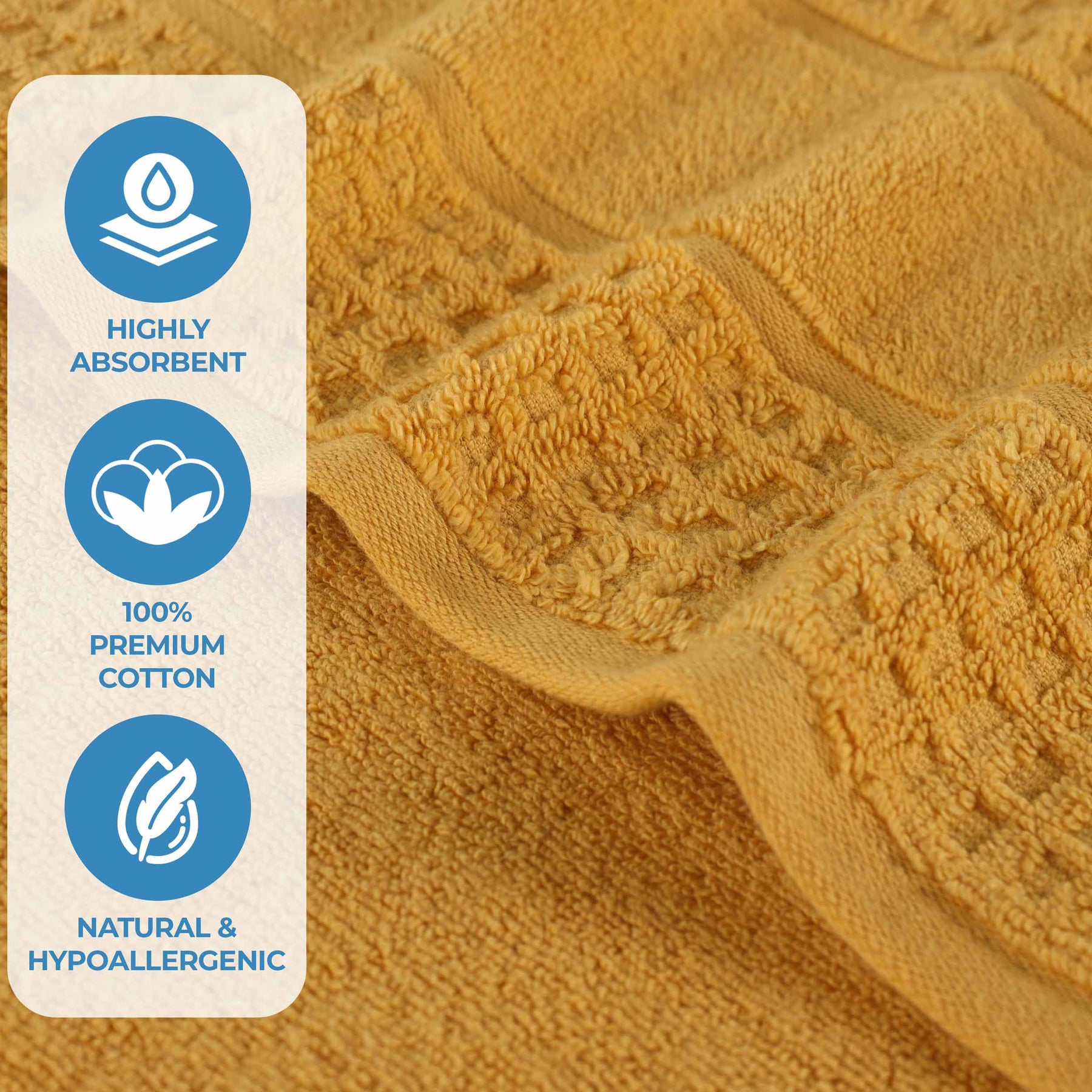 Napa Zero Twist Cotton Solid Waffle Honeycomb 6 Piece Towel Set