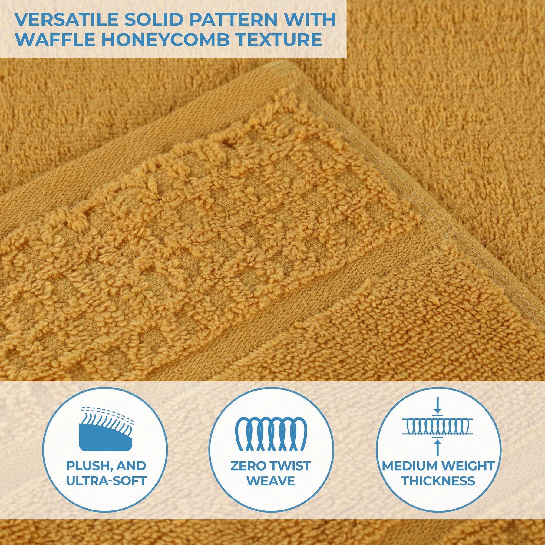 Napa Zero Twist Cotton Solid Waffle Honeycomb 6 Piece Towel Set