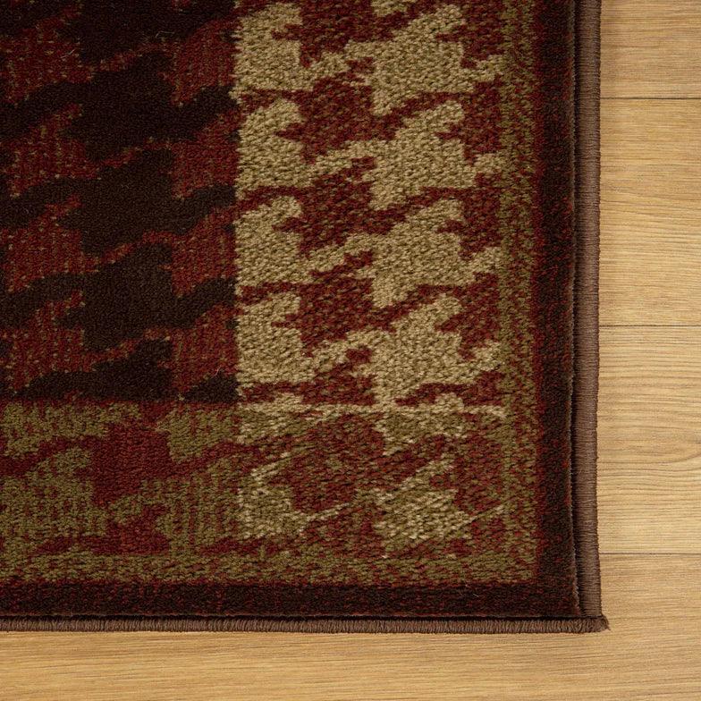 Natte Abstract Checkered Geometric Border Indoor Area Rug or Runner