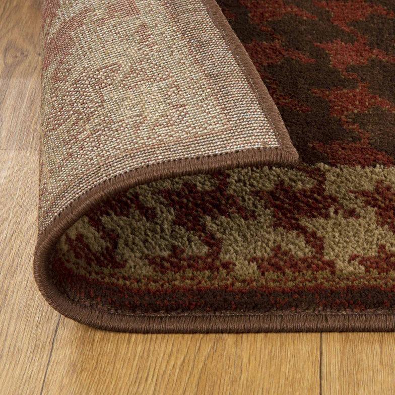 Natte Abstract Checkered Geometric Border Indoor Area Rug or Runner