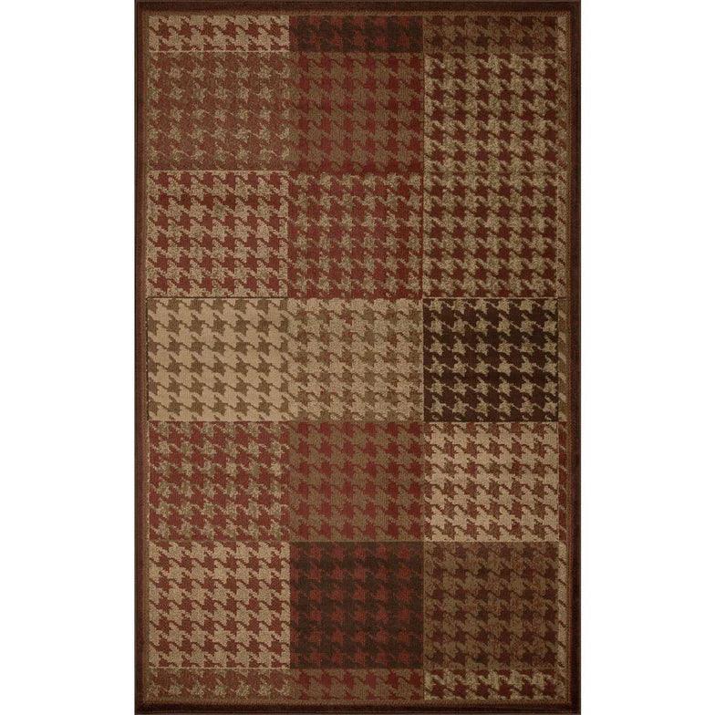 Natte Abstract Checkered Geometric Border Indoor Area Rug or Runner
