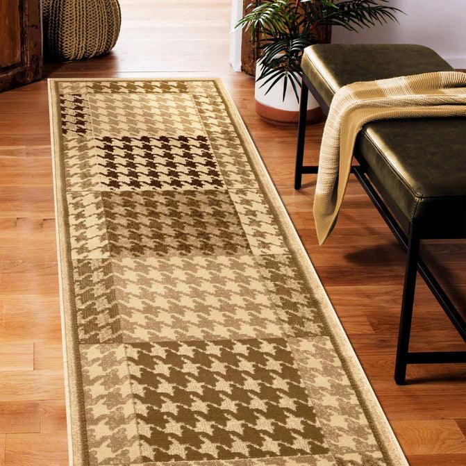 Natte Abstract Checkered Geometric Border Indoor Area Rug or Runner