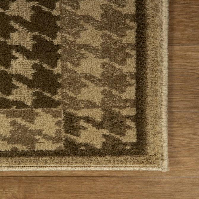 Natte Abstract Checkered Geometric Border Indoor Area Rug or Runner