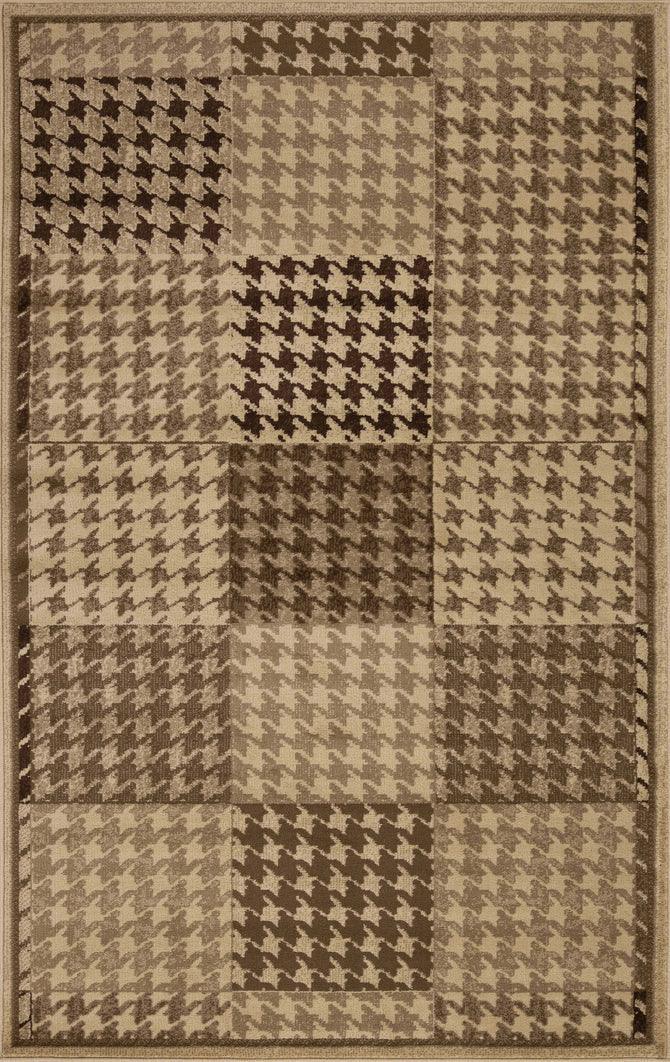 Natte Abstract Checkered Geometric Border Indoor Area Rug or Runner