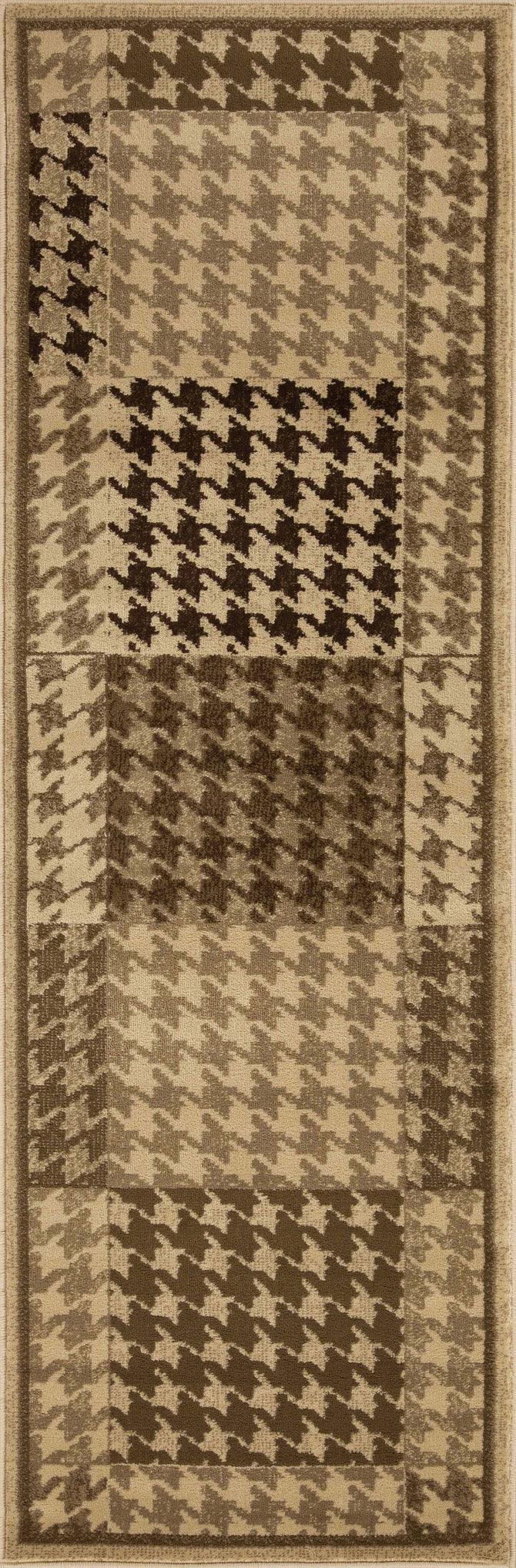 Natte Abstract Checkered Geometric Border Indoor Area Rug or Runner