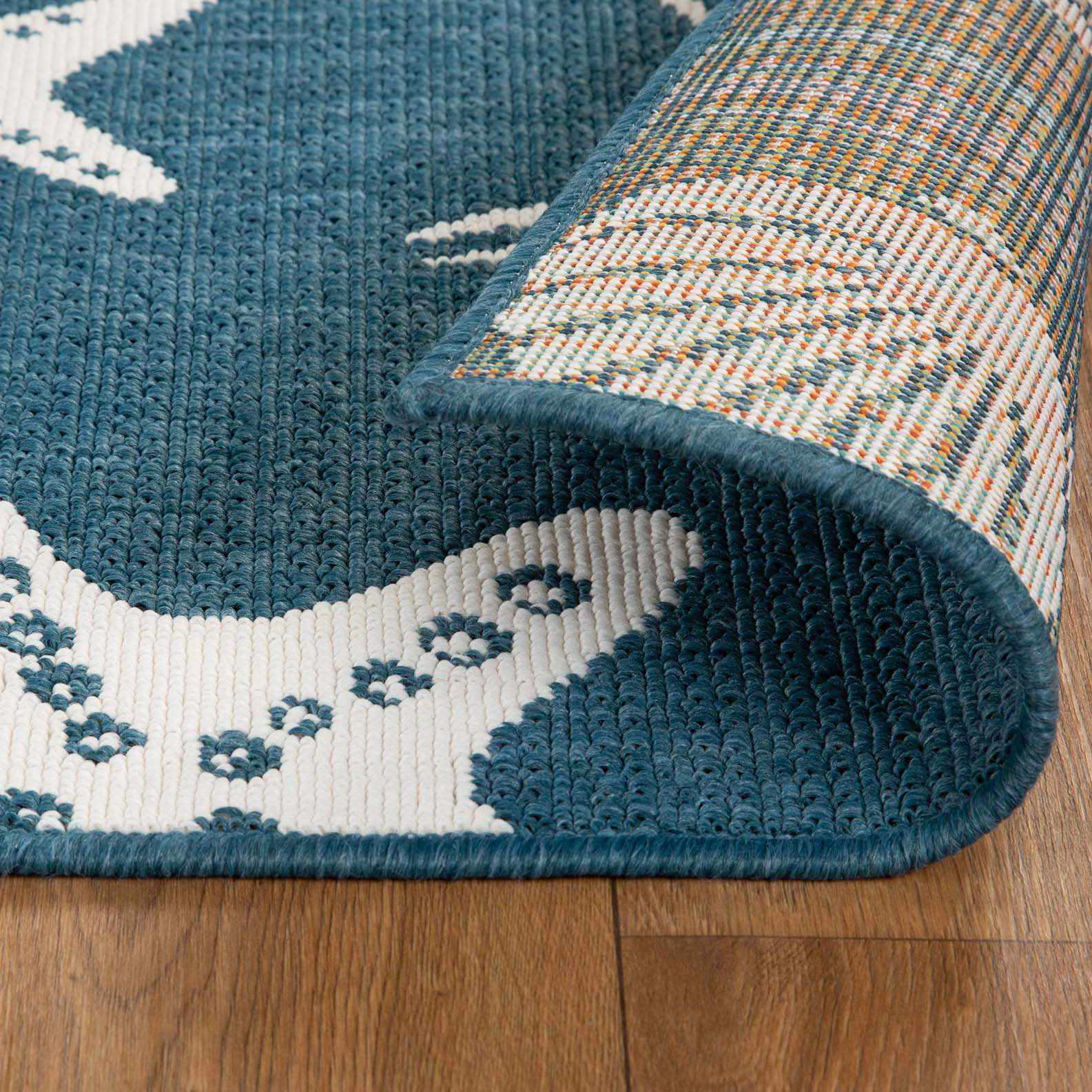 Nautical Seashells and Starfish Coastal Indoor Outdoor Area Rug