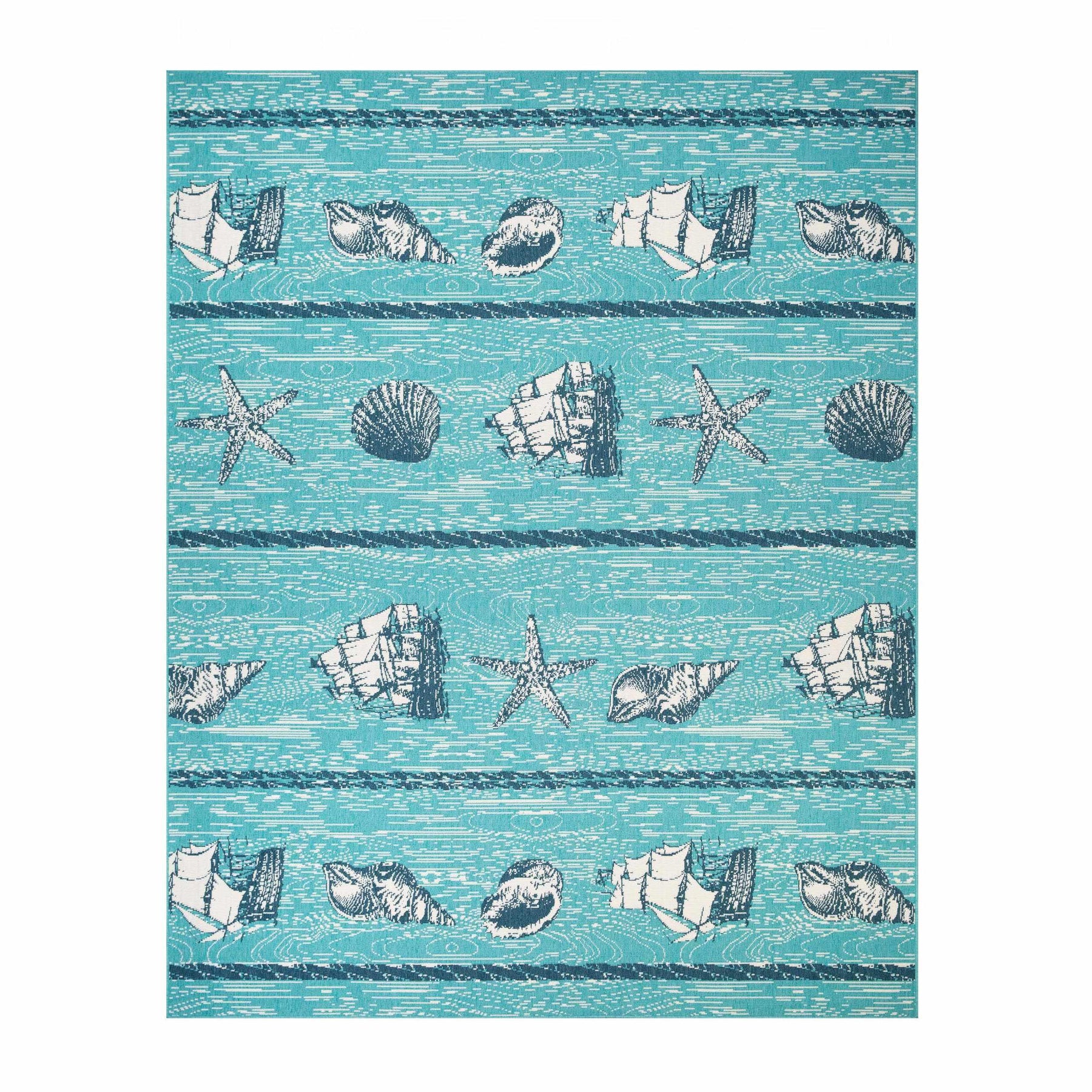 Nautical Seaside Coastal Indoor Outdoor Area Rug