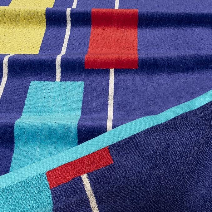 Neon Tiles Oversized 2 Piece Beach Towel Set