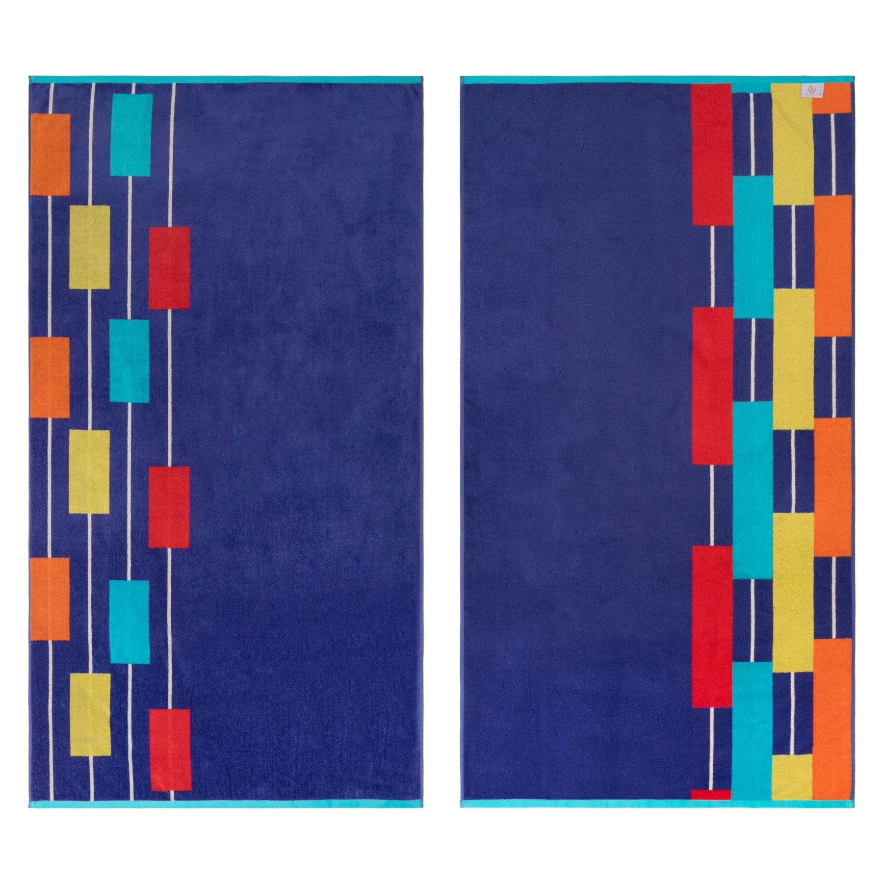 Neon Tiles Oversized 2 Piece Beach Towel Set