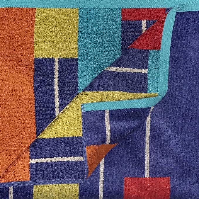 Neon Tiles Oversized 4 Piece Beach Towel Set