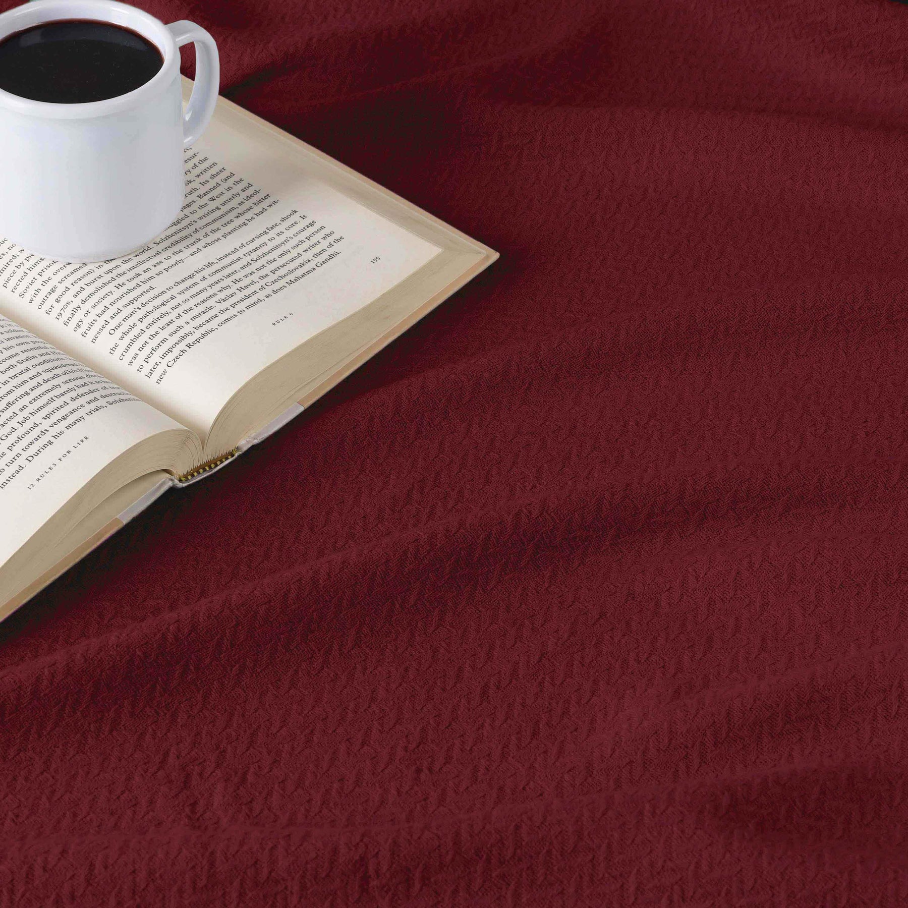 Nobel Cotton Textured Jacquard Chevron Lightweight Woven Blanket