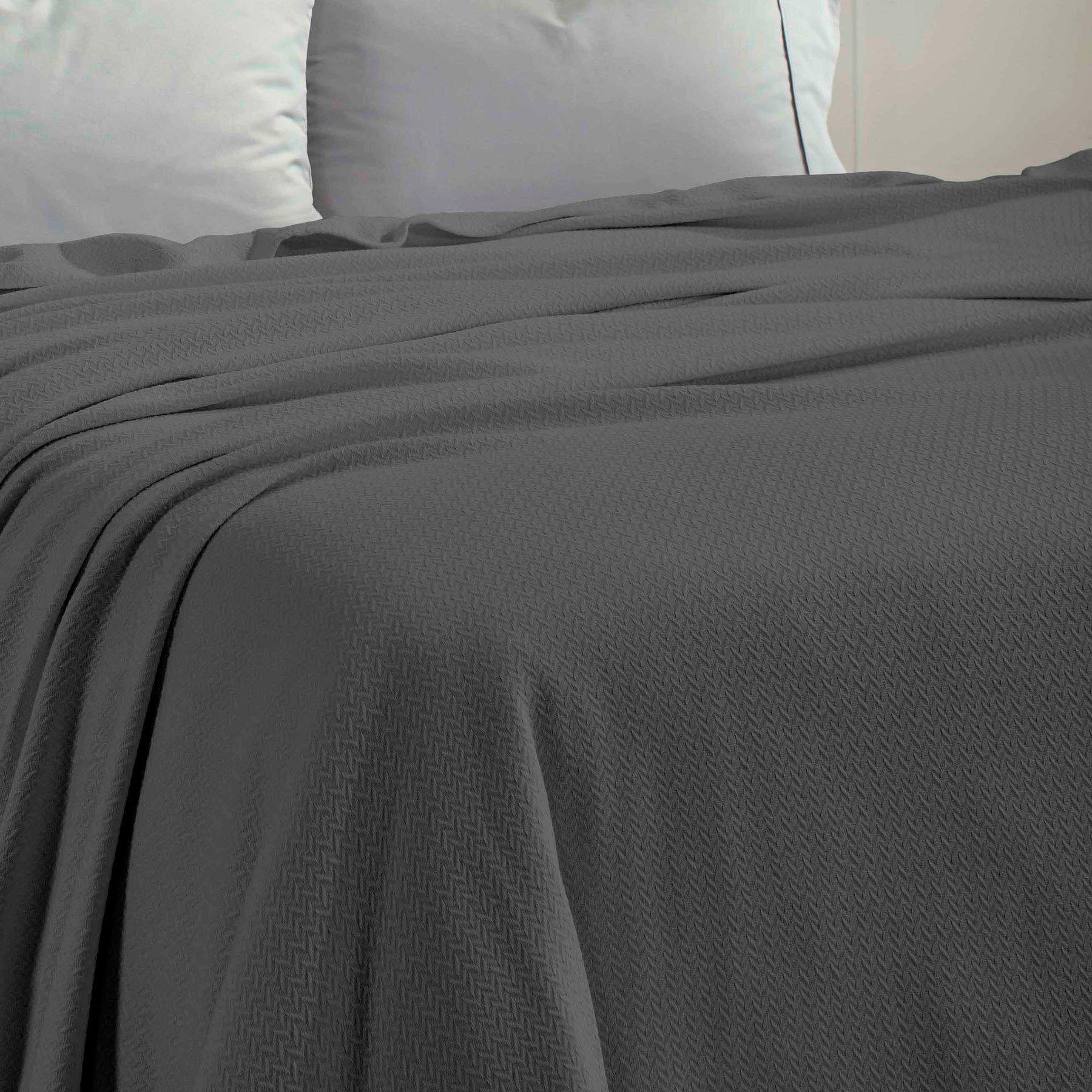 Nobel Cotton Textured Jacquard Chevron Lightweight Woven Blanket
