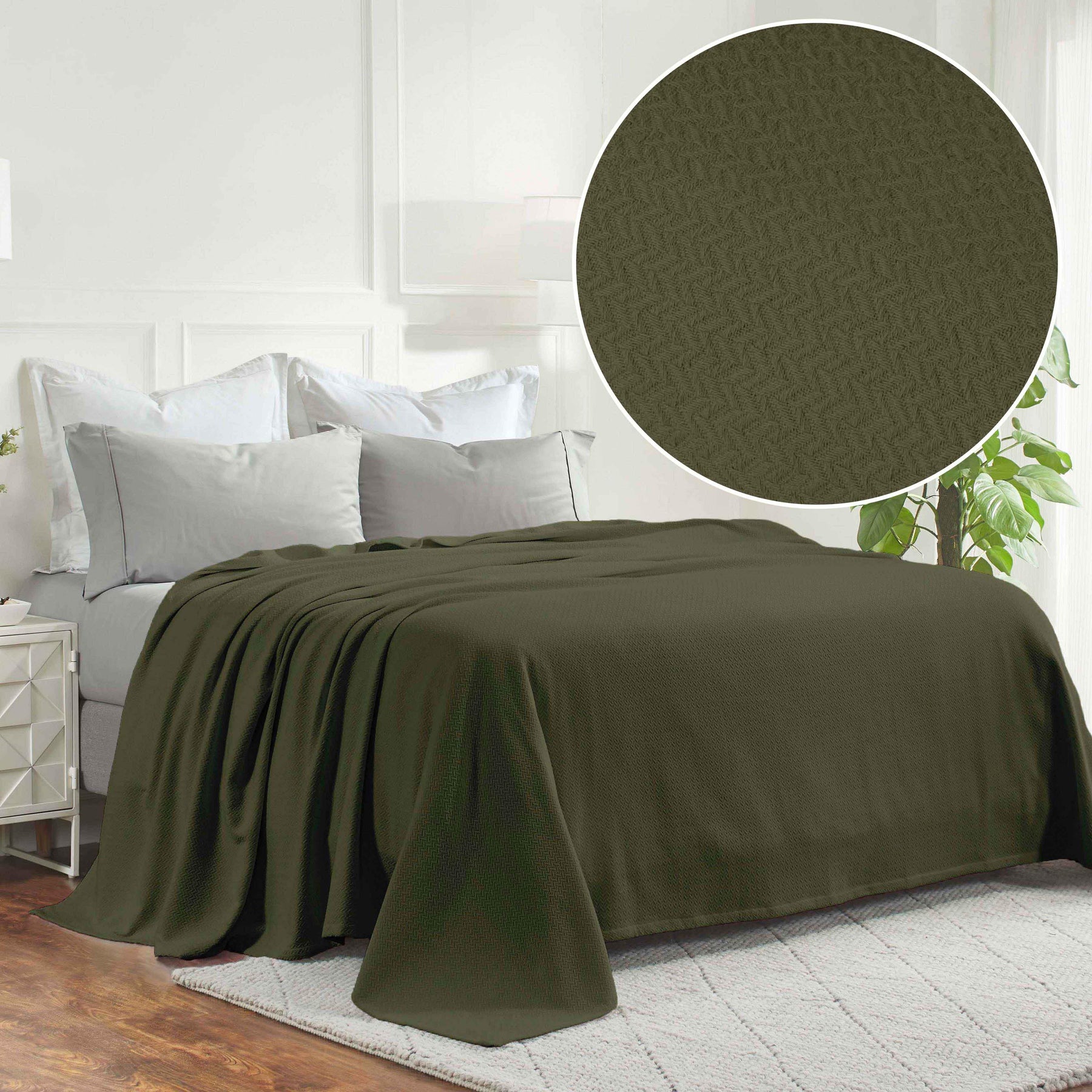 Nobel Cotton Textured Jacquard Chevron Lightweight Woven Blanket