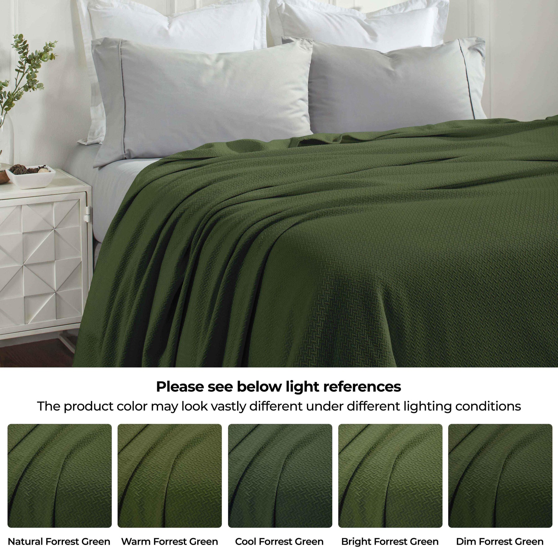 Nobel Cotton Textured Jacquard Chevron Lightweight Woven Blanket