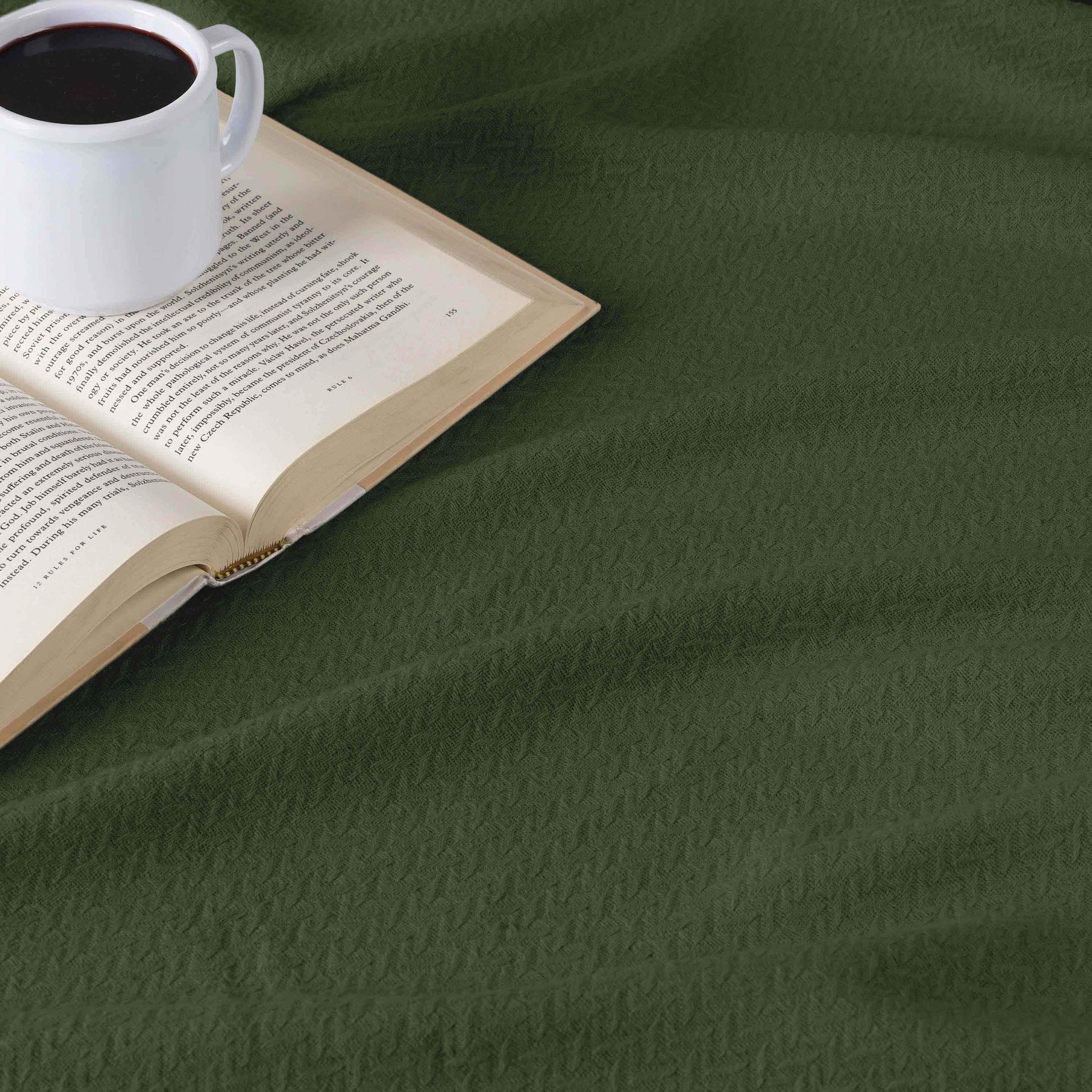 Nobel Cotton Textured Jacquard Chevron Lightweight Woven Blanket