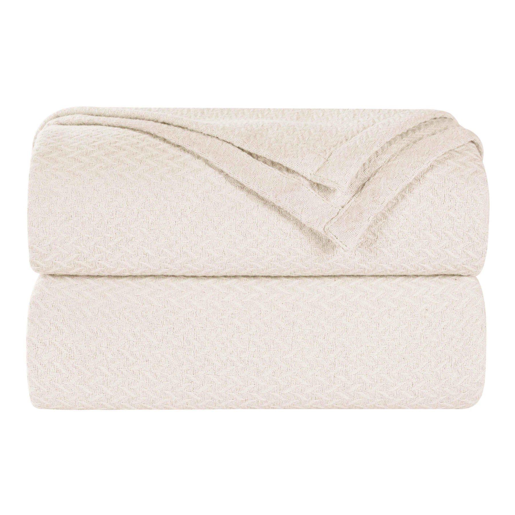 Nobel Cotton Textured Jacquard Chevron Lightweight Woven Blanket