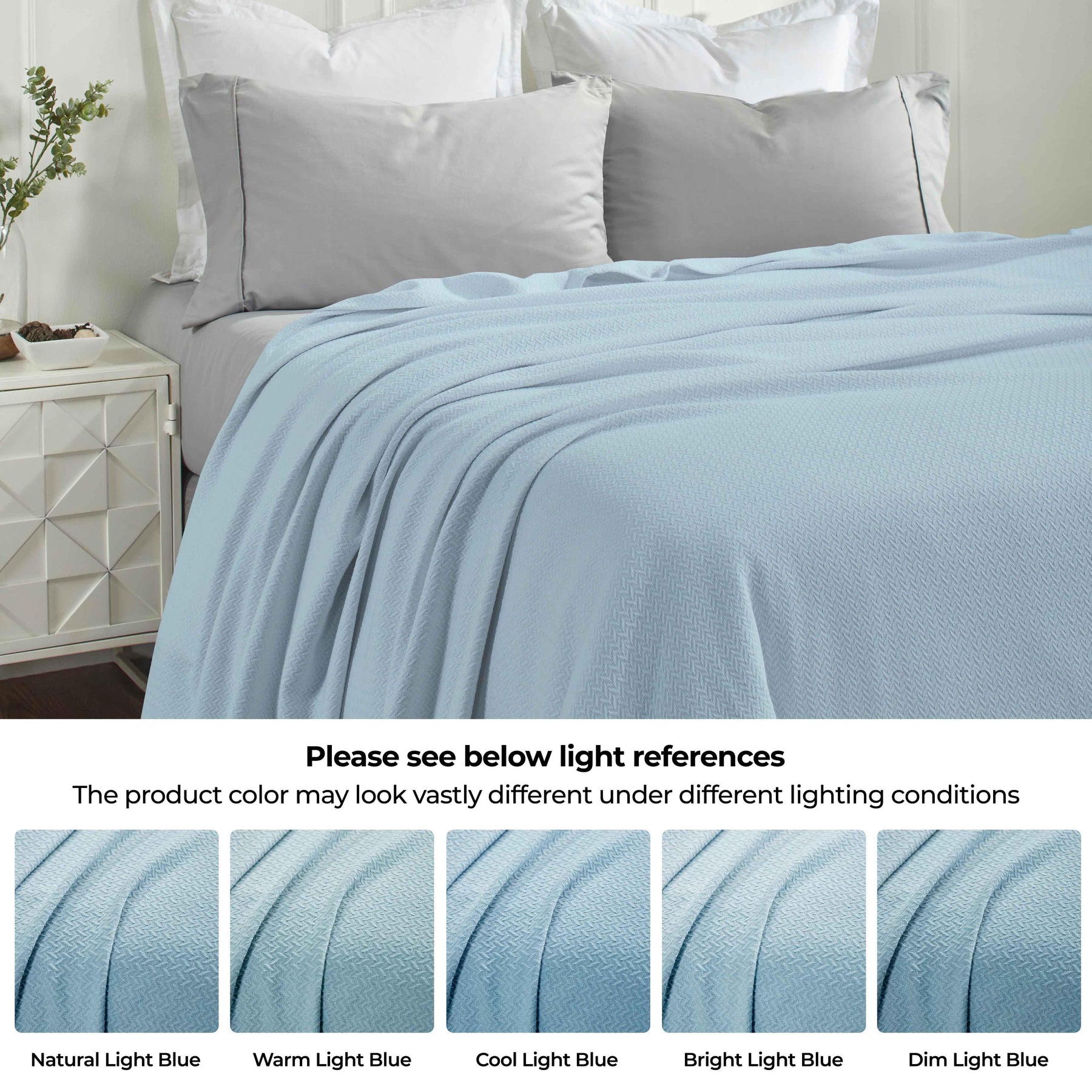 Nobel Cotton Textured Jacquard Chevron Lightweight Woven Blanket