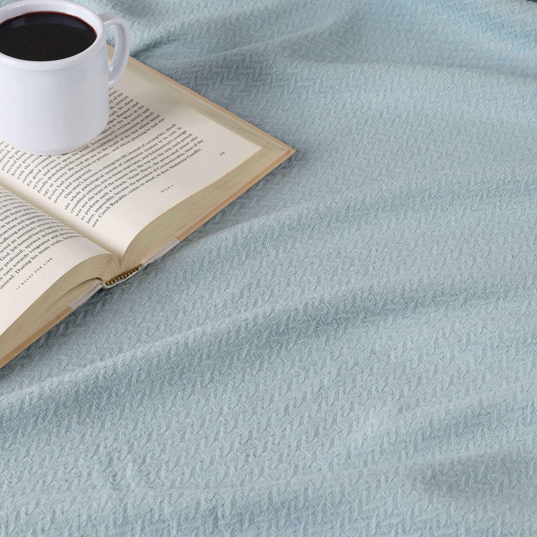 Nobel Cotton Textured Jacquard Chevron Lightweight Woven Blanket