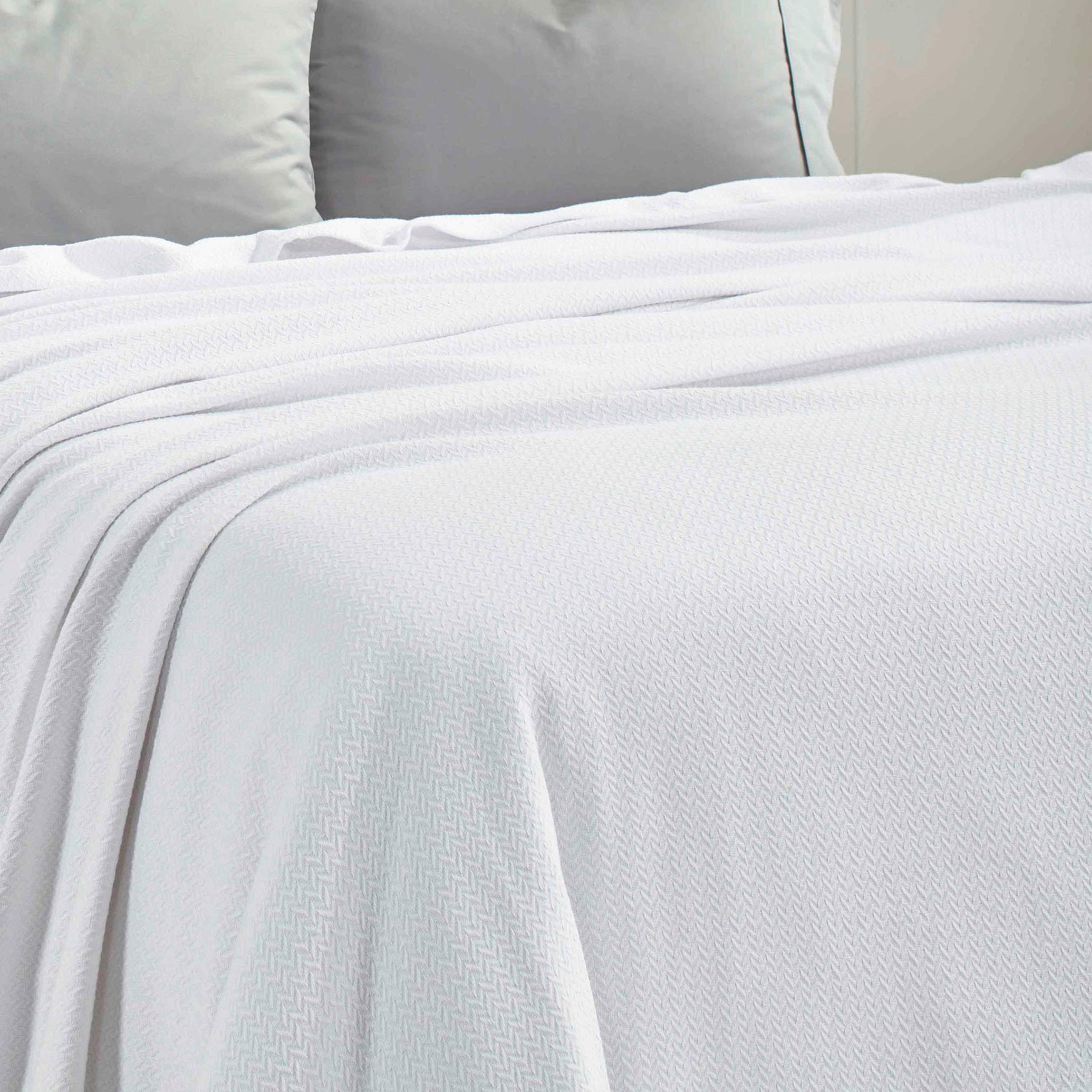 Nobel Cotton Textured Jacquard Chevron Lightweight Woven Blanket
