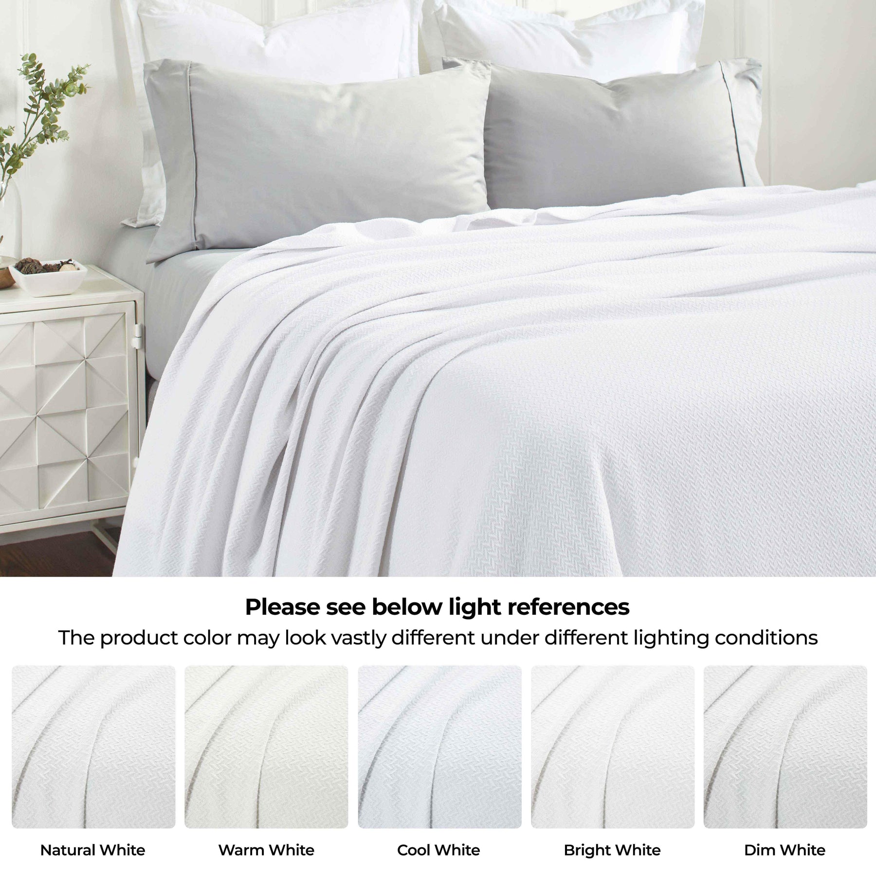 Nobel Cotton Textured Jacquard Chevron Lightweight Woven Blanket