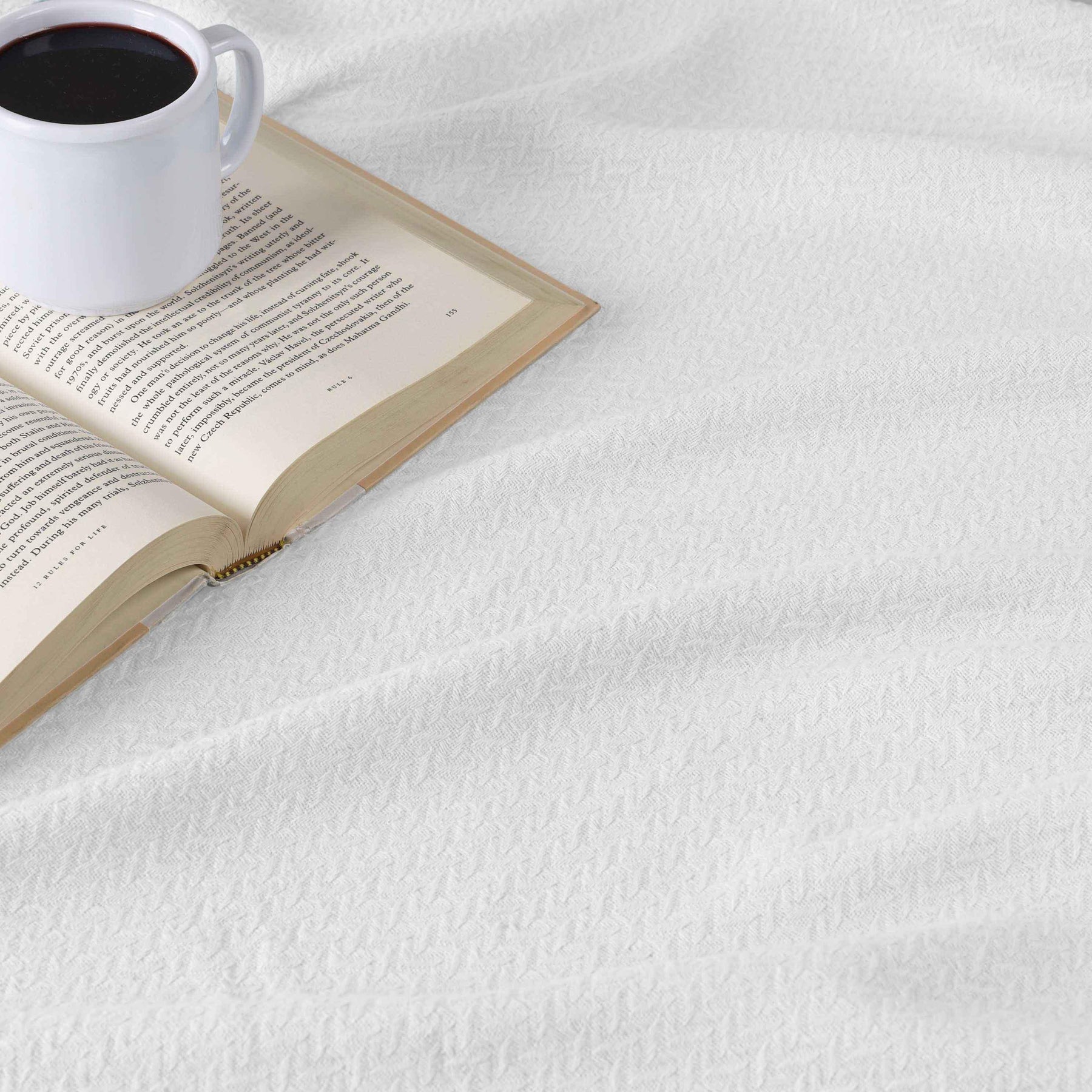 Nobel Cotton Textured Jacquard Chevron Lightweight Woven Blanket