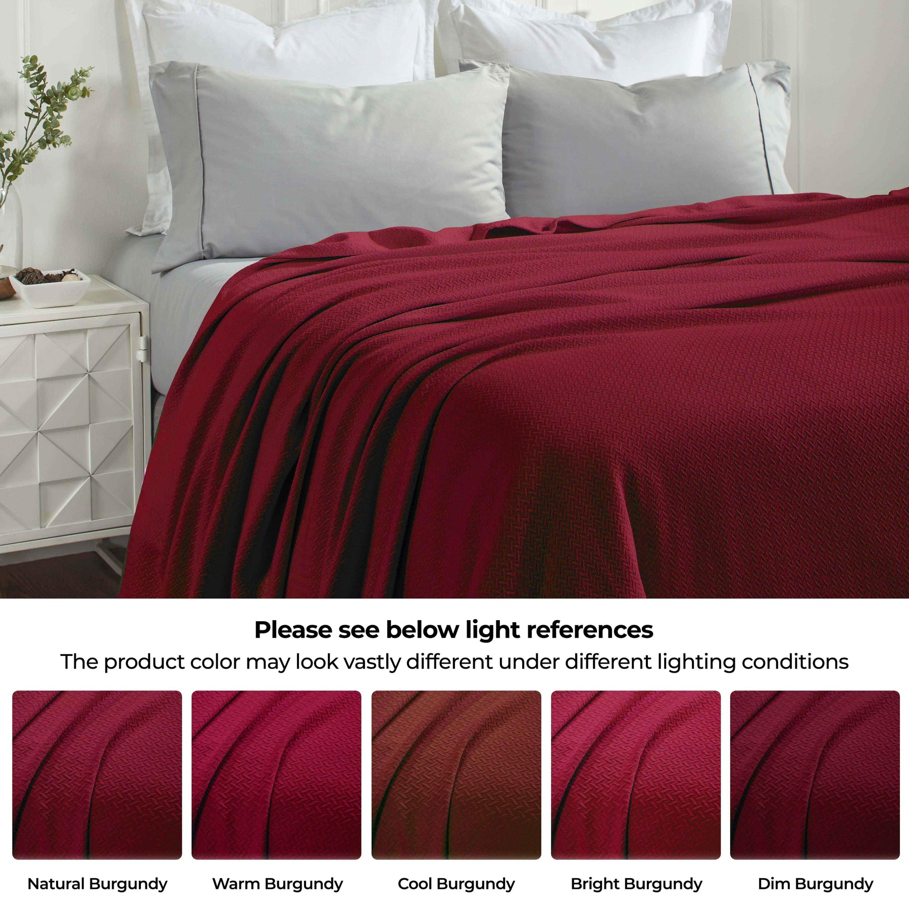 Nobel Cotton Textured Jacquard Chevron Lightweight Woven Blanket