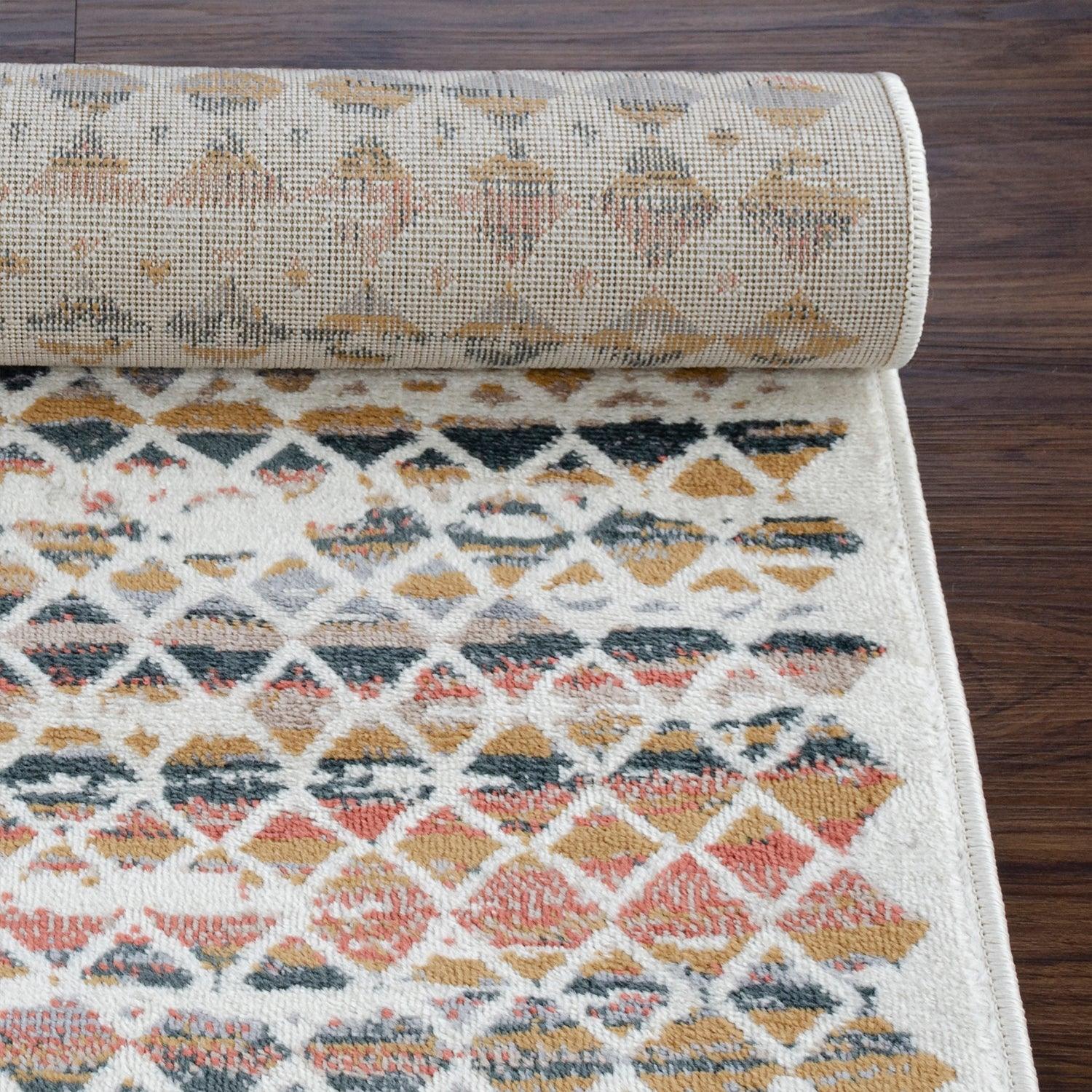 Numair Abstract Geometric Diamonds Indoor Area Rug or Runner Rug