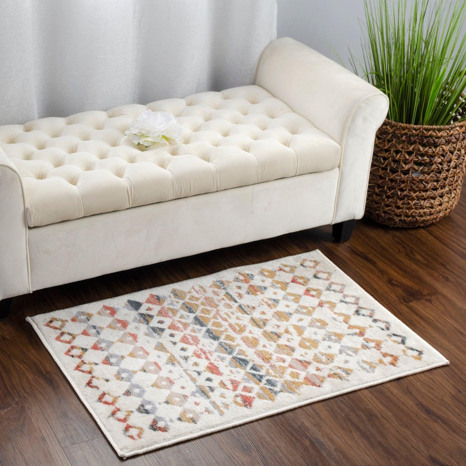 Numair Abstract Geometric Diamonds Indoor Area Rug or Runner Rug
