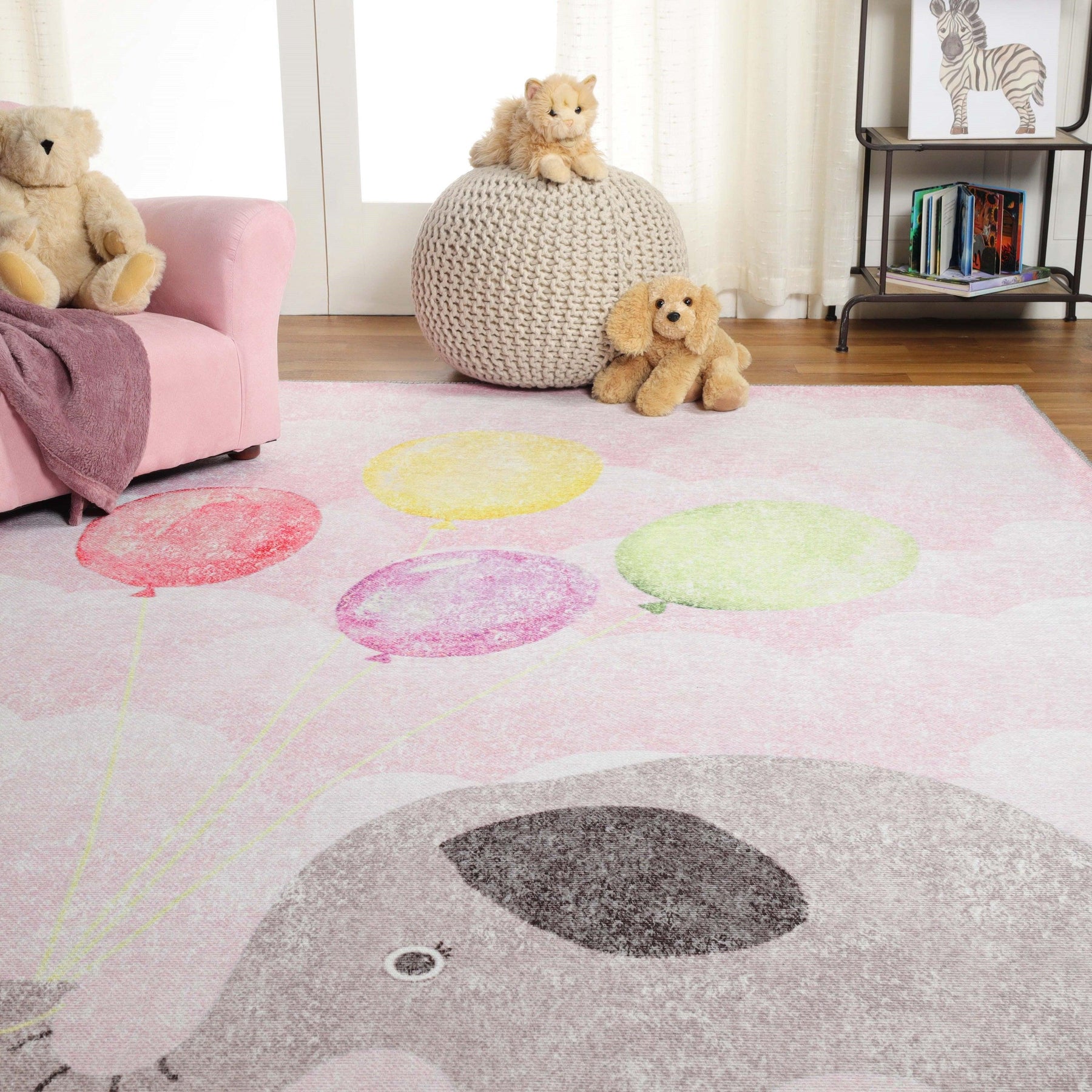Nursery Elephant Anti-Skid Backing Indoor Area Rug