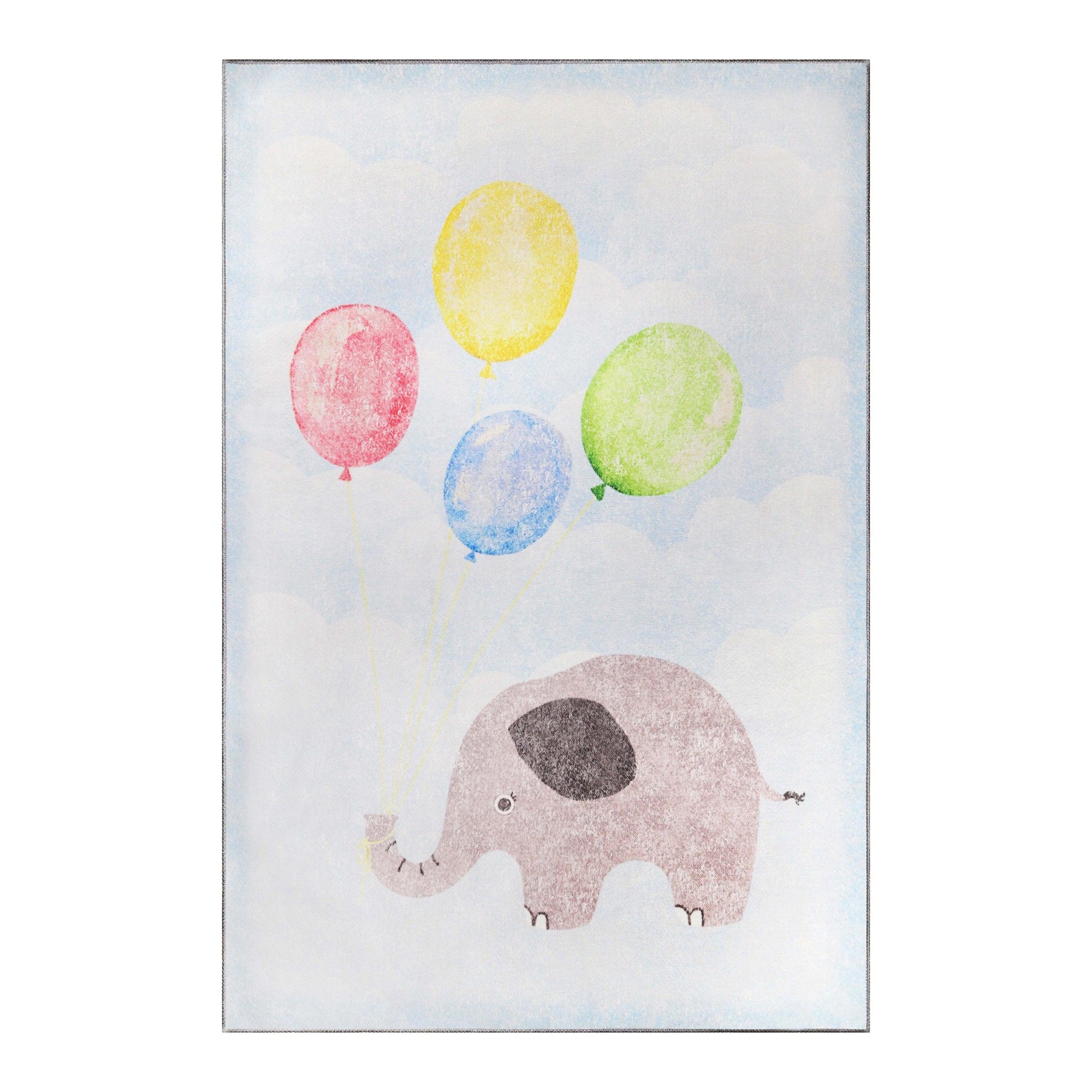 Nursery Elephant Anti-Skid Backing Indoor Area Rug